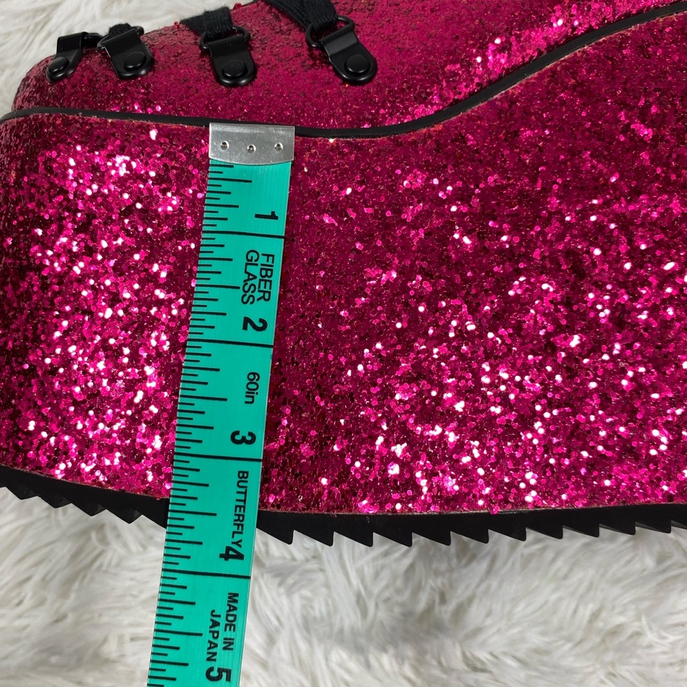 💔SOLD💔CLUB EXX Sugar Coated Traitor Ultra High Platform Boots Glitter Lace Up - Picture 14 of 16